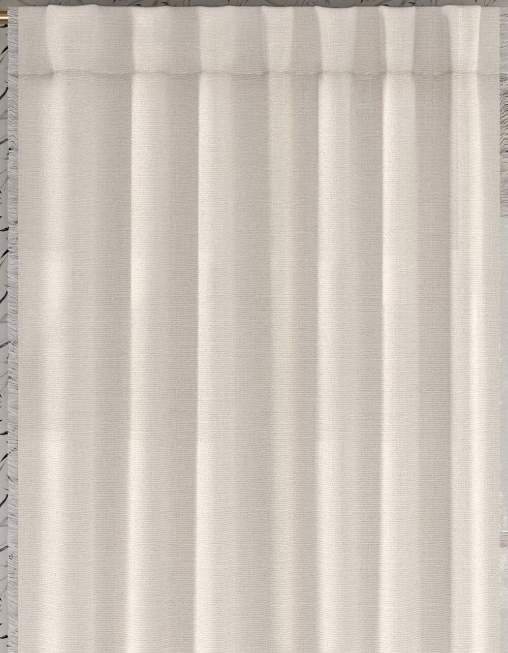 Threshold 50"x84" Blackout Slub Weave Raw Edge Curtain Panel Ivory (Marks)